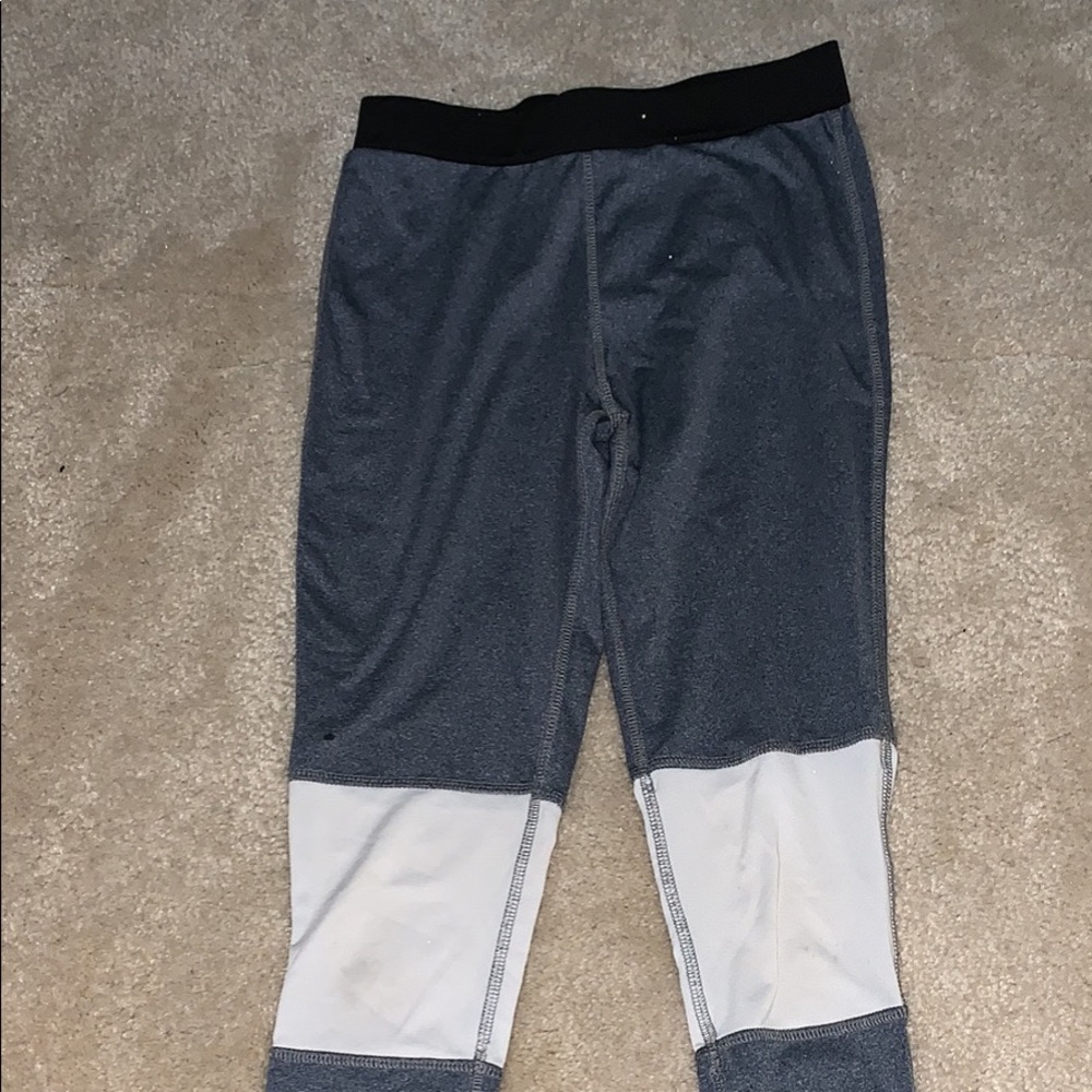Gray color black leggings